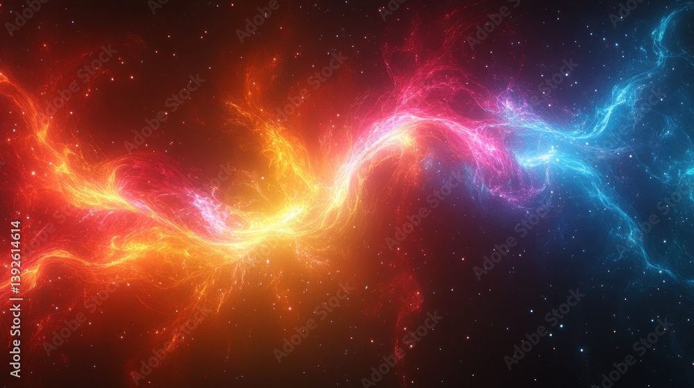 Fototapeta premium Cosmic energy clash in the void