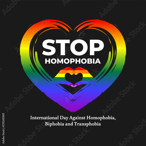 Vector illustration of Stop Homophobia Day social media template