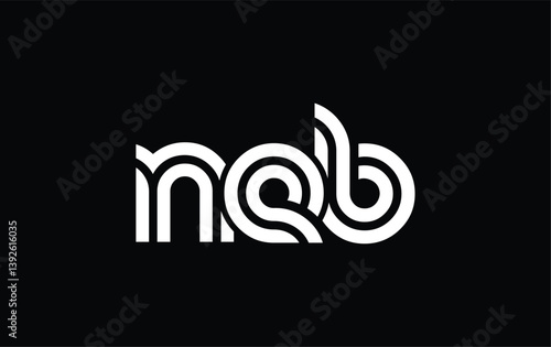 NEB Creative Unique Modern Letter Logo Design. Stylized logo featuring a unique letter design, presenting abstract minimalist aesthetics and modern appeal.