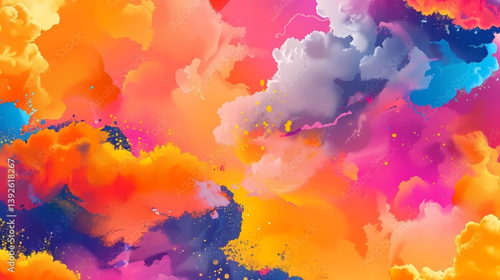 Obraz premium A background illustration for science education, vibrant, cloud elements, Generative AI illustrations.