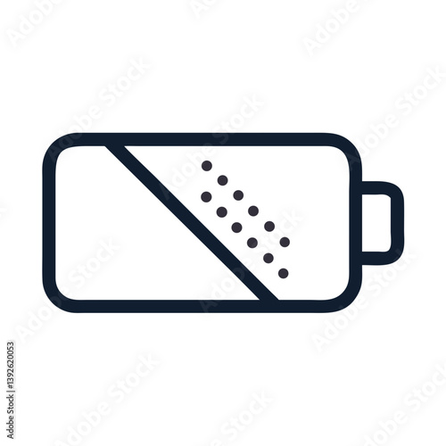 Low Battery with Dotted Fill Representing Depletion Icon Design