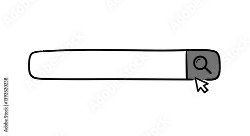 Doodle Search Bar with Cursor Illustration