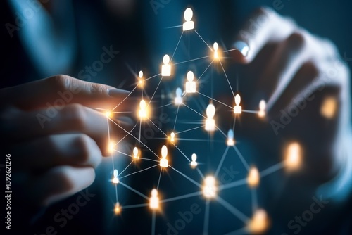Innovative Technology Concept with Person Network Connections