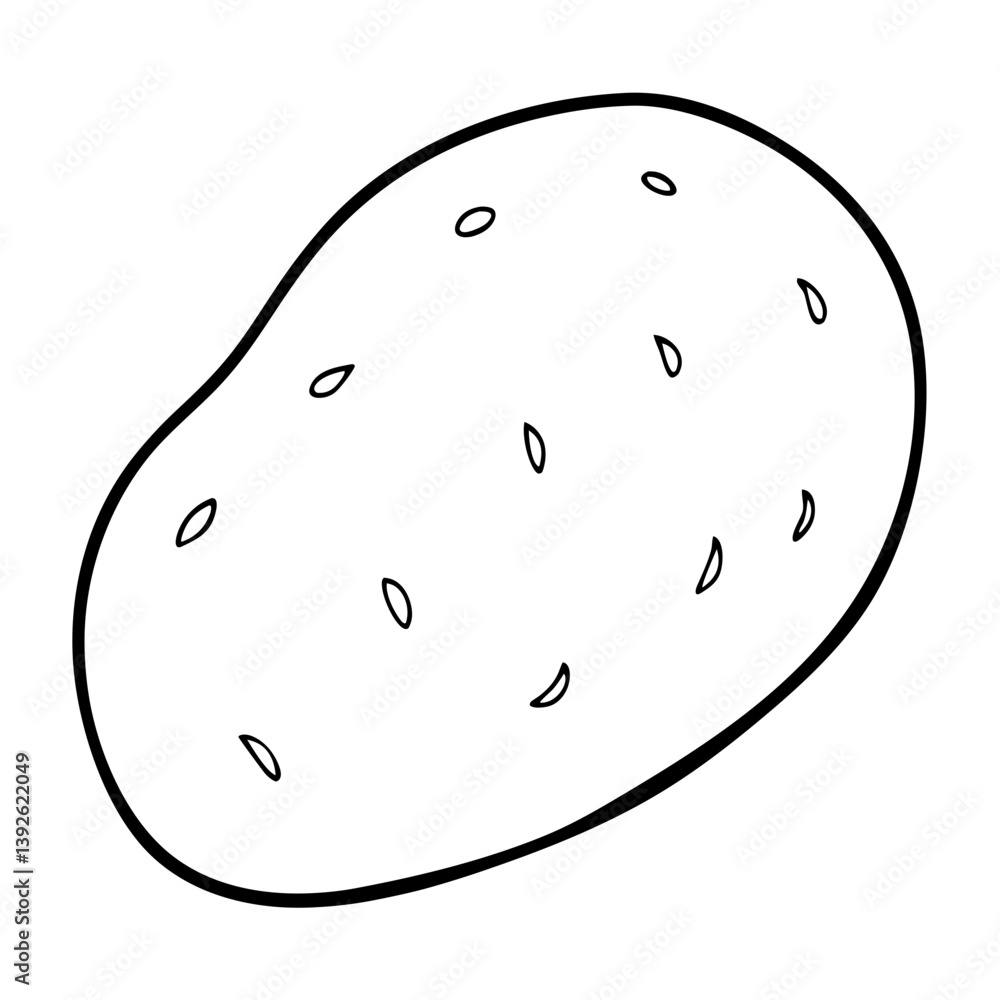 Potato Coloring Book Page Line Art Drawing Outline Potato Coloring Book Page Line Art Drawing Outline
