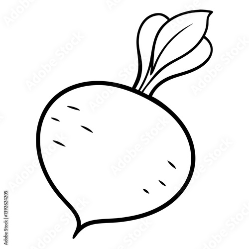 Turnip Coloring Book Page Line Art Drawing Outline