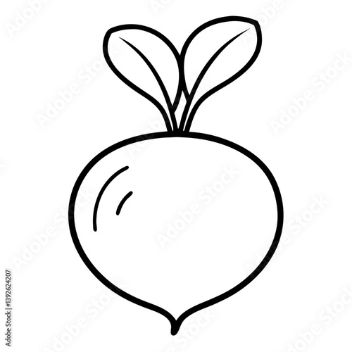 Turnip Coloring Book Page Line Art Drawing Outline