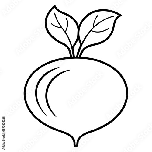 Turnip Coloring Book Page Line Art Drawing Outline