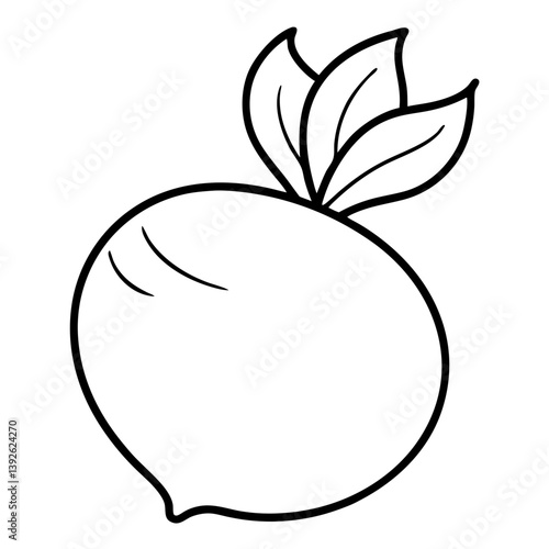 Turnip Coloring Book Page Line Art Drawing Outline
