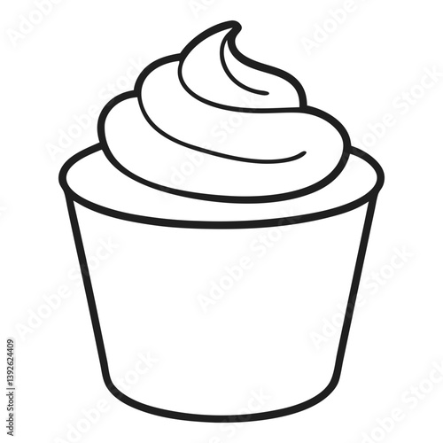 Yoghurt Coloring Book Page Line Art Drawing Outline