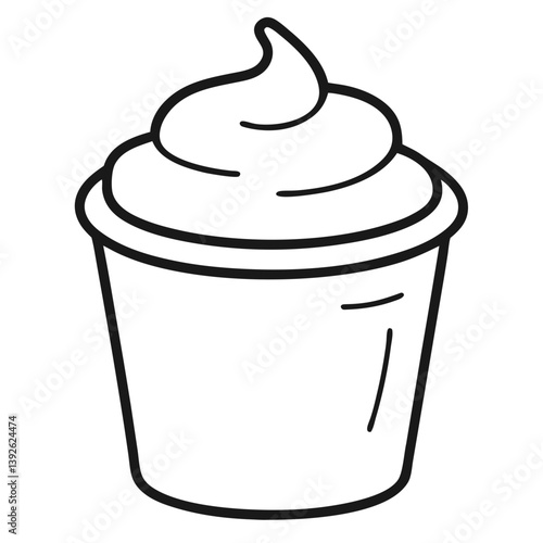 Yoghurt Coloring Book Page Line Art Drawing Outline