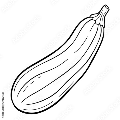 Zucchini Courgette Coloring Book Page Line Art