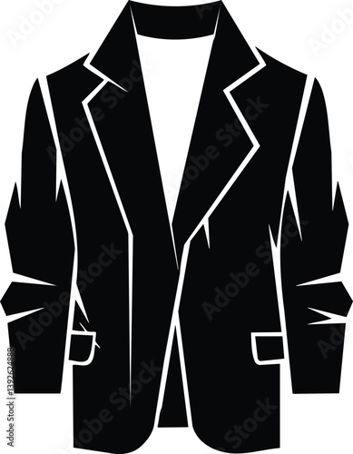 Black and White Jacket Silhouette Illustration