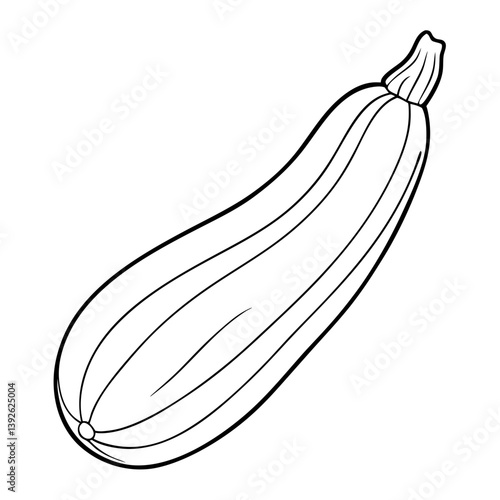 Zucchini Courgette Coloring Book Page Line Art