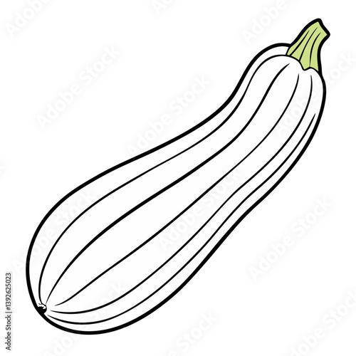 Zucchini Courgette Coloring Book Page Line Art