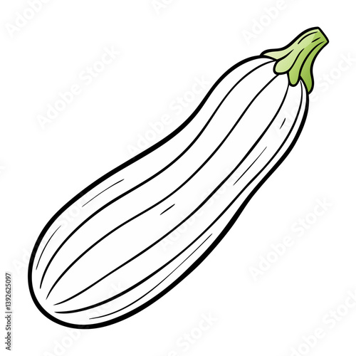 Zucchini Courgette Coloring Book Page Line Art