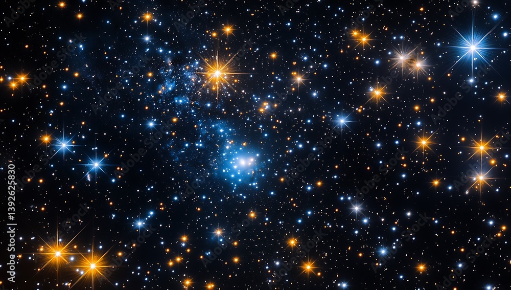 Fototapeta premium Celestial Symphony Star Cluster with Cosmic Dust, and Night Sky.