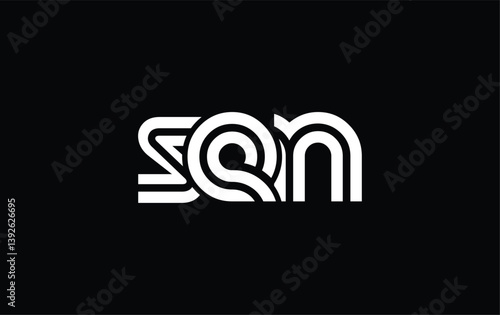 SEN Creative Unique Modern Letter Logo Design. Stylized logo featuring a unique letter design, presenting abstract minimalist aesthetics and modern appeal.