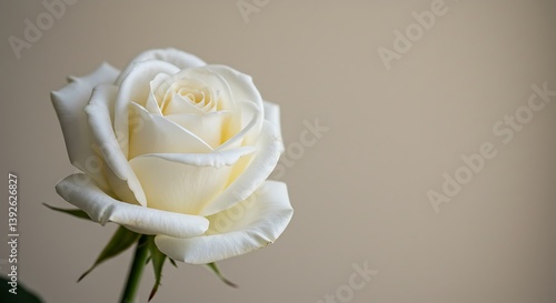 Creamy Embrace: A Single Rose in Soft Light AI Generated