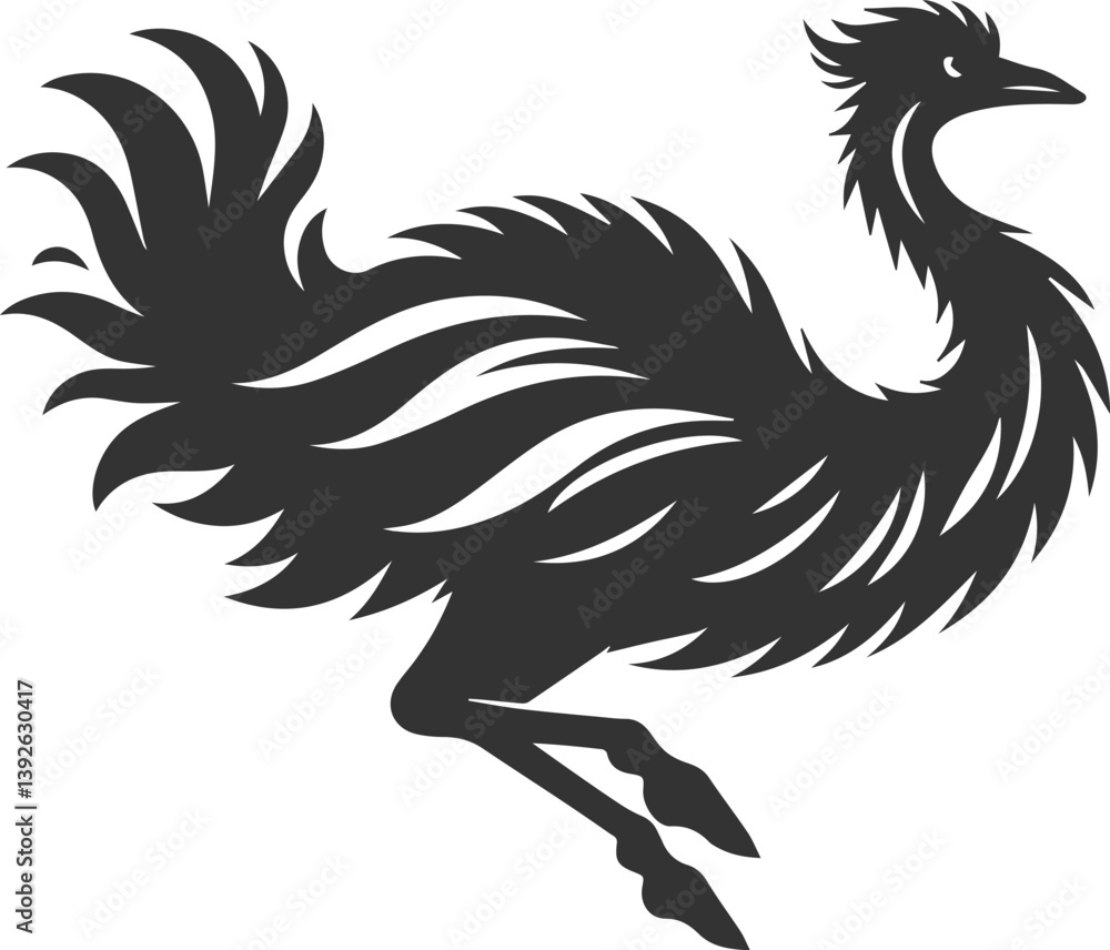 Fototapeta premium Emu bird vector silhouette