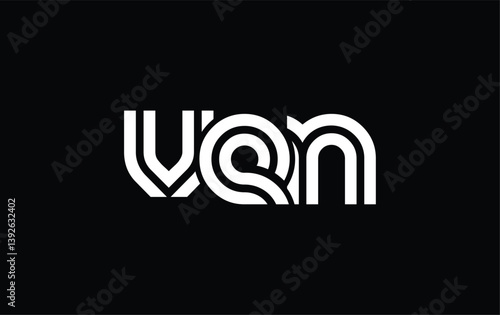 VEN Creative Unique Modern Letter Logo Design. Stylized logo featuring a unique letter design, presenting abstract minimalist aesthetics and modern appeal.