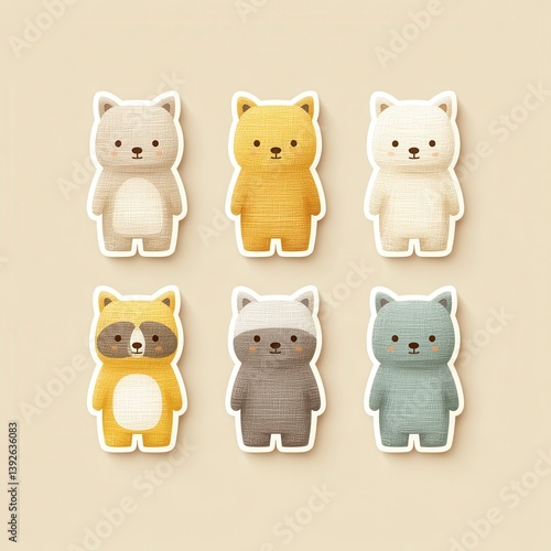 Wallpaper Mural Cute Cartoon Animal Stickers Featuring Adorable Bear Characters Torontodigital.ca