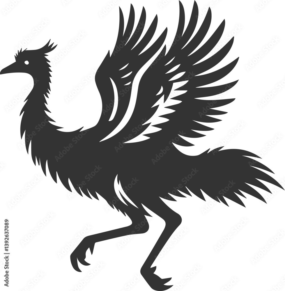Fototapeta premium Emu bird vector silhouette