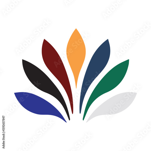 Diverse Colorful Petals for Inclusive Branding, on White Background