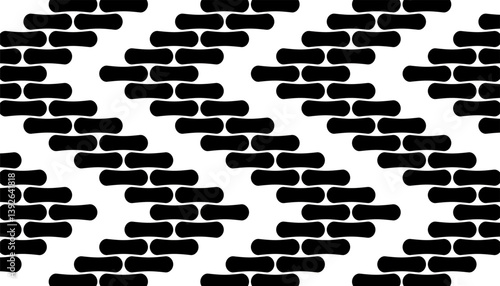 Black and white seamless geometric pattern with sharp arrows effect. Zigzag ways pattern for sporty background and jersey design. 