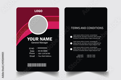 Id card modern template design. Corporate company business office employee school identification id card design layout template.