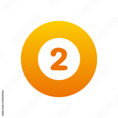Orange circular gradient icon with the number two