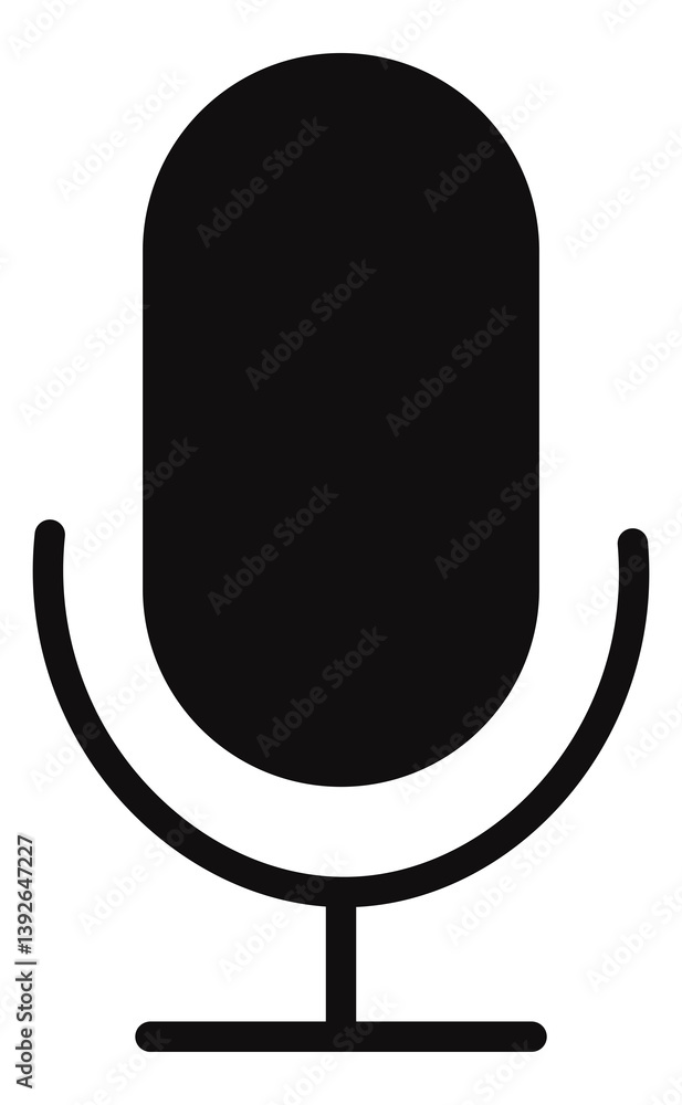 Microphone Silhouette Icon – Black and White Microphone Silhouette Icon – Black and White