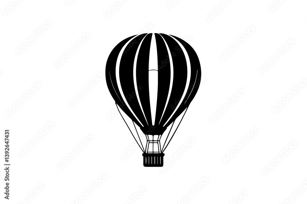 Obraz premium Hot air balloon isolated, balloon, air, hot, sky, travel, fly, hot air balloon, vector, flying, illustration, basket, fun, adventure, transportation, transport, flight, up, icon, airship, freedom, bal