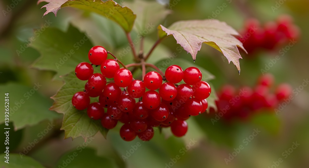 Vibrant Red Berries on a Green Bush in Autumn AI Generated Vibrant Red Berries on a Green Bush in Autumn AI Generated