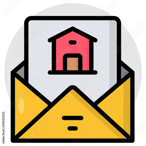Flat design icon of property mail