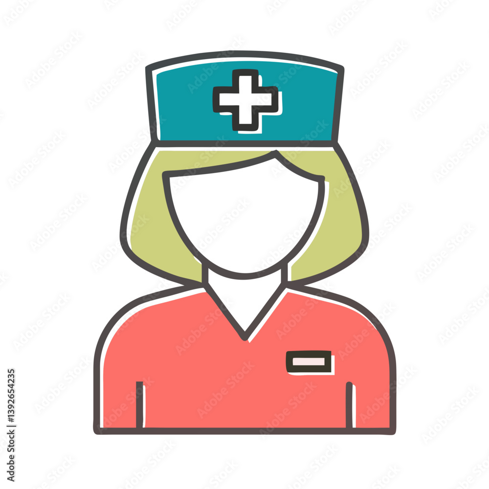 Nurse Icon Representing Healthcare Against White Background Nurse Icon Representing Healthcare Against White Background