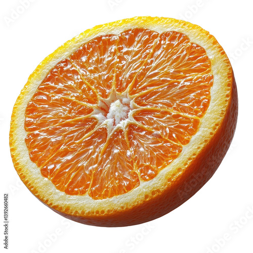 slice of orange isolated on transparent background.