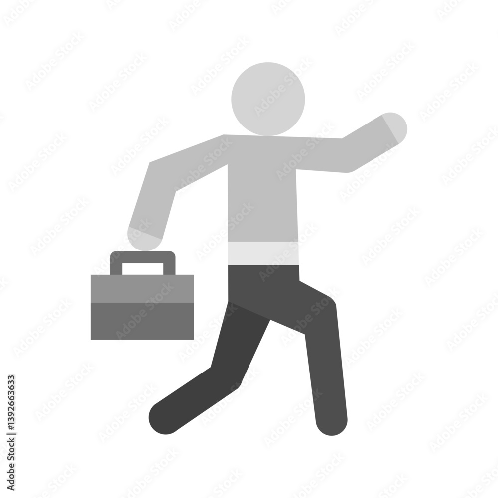 Running with Briefcase icon vector image. Suitable for mobile apps, web apps and print media. Running with Briefcase icon vector image. Suitable for mobile apps, web apps and print media.