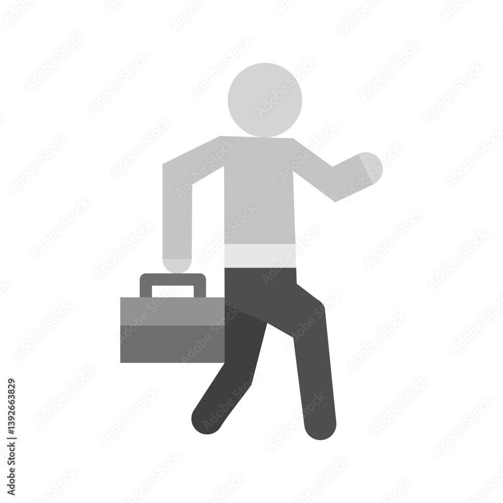 Walking with Briefcase icon vector image. Suitable for mobile apps, web apps and print media. Walking with Briefcase icon vector image. Suitable for mobile apps, web apps and print media.