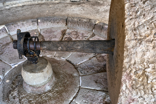 Artisanal process: agave hearts under the stone wheel