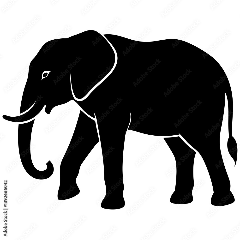 Fototapeta premium elephant silhouette vector illustration