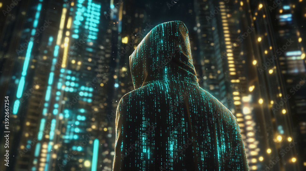 Fototapeta premium Hacker are planning to hack and attack networks and cyber security systems.abstract innovative cyber security network, using interconnected nodes to represent business partnerships on the Smart ciyt