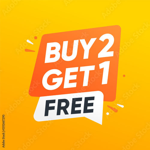 Buy 2 Get 1 Free Offer Vector Design
