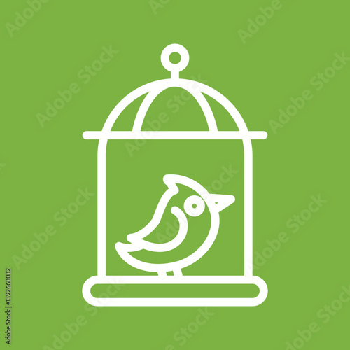 Bird in Cage icon vector image. Suitable for mobile apps, web apps and print media.
