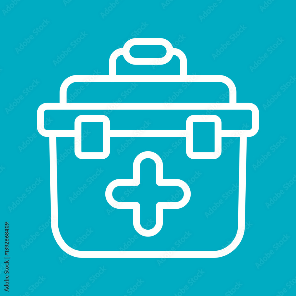 Fototapeta premium Medicine Box icon vector image. Suitable for mobile apps, web apps and print media.