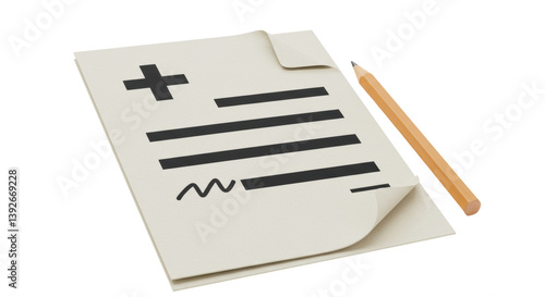 Isolated Medical Prescription with Pencil