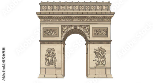 Isolated Arc de Triomphe