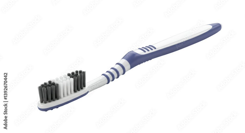 Isolated Toothbrush with Blue and White Handle Isolated Toothbrush with Blue and White Handle