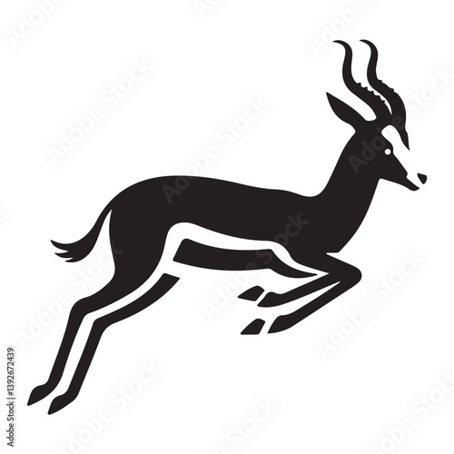 Silhouette of a Springbok in Motion