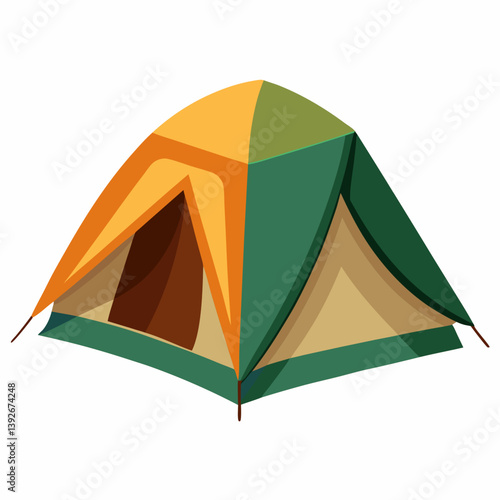 Realistic camping tent isolated on a white background, vector illustration