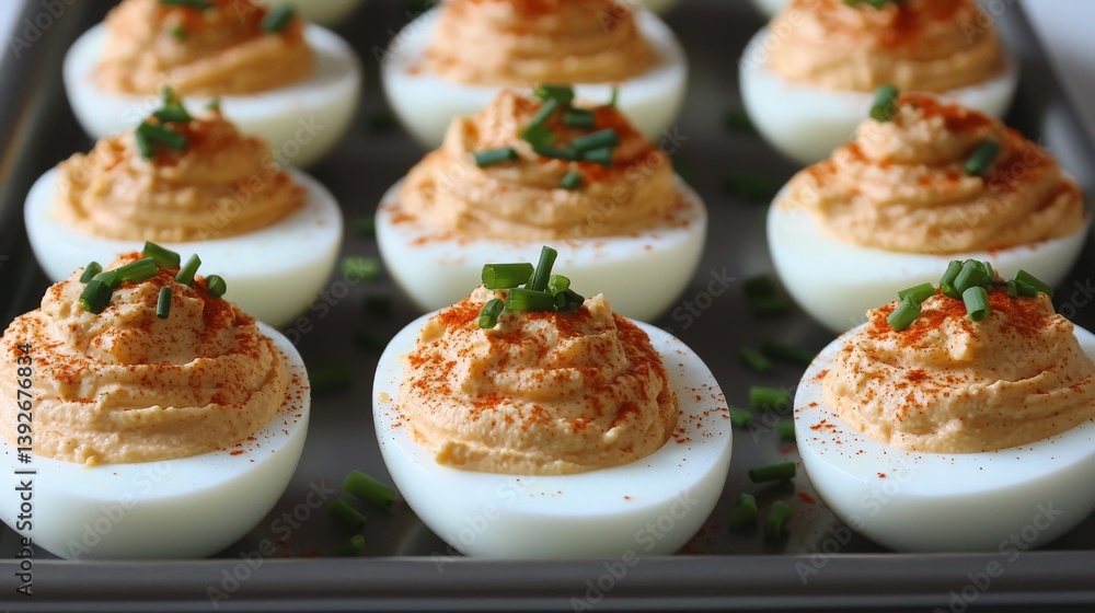 Deviled Eggs on Tray, Kitchen Deviled Eggs on Tray, Kitchen